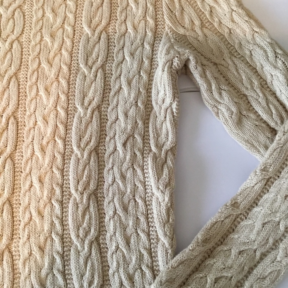Ralph Lauren Cream Cable Knit Scoop Neck Sweater - Picture 11 of 11